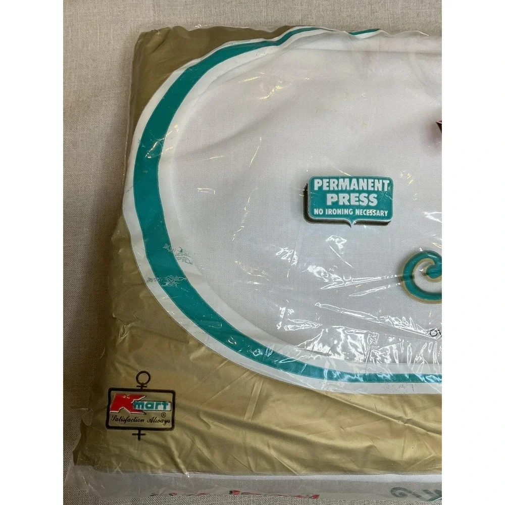 New Vintage Kmart Twin Flat Sheet White No‎ Iron Retro Mod USA Permanent Press
